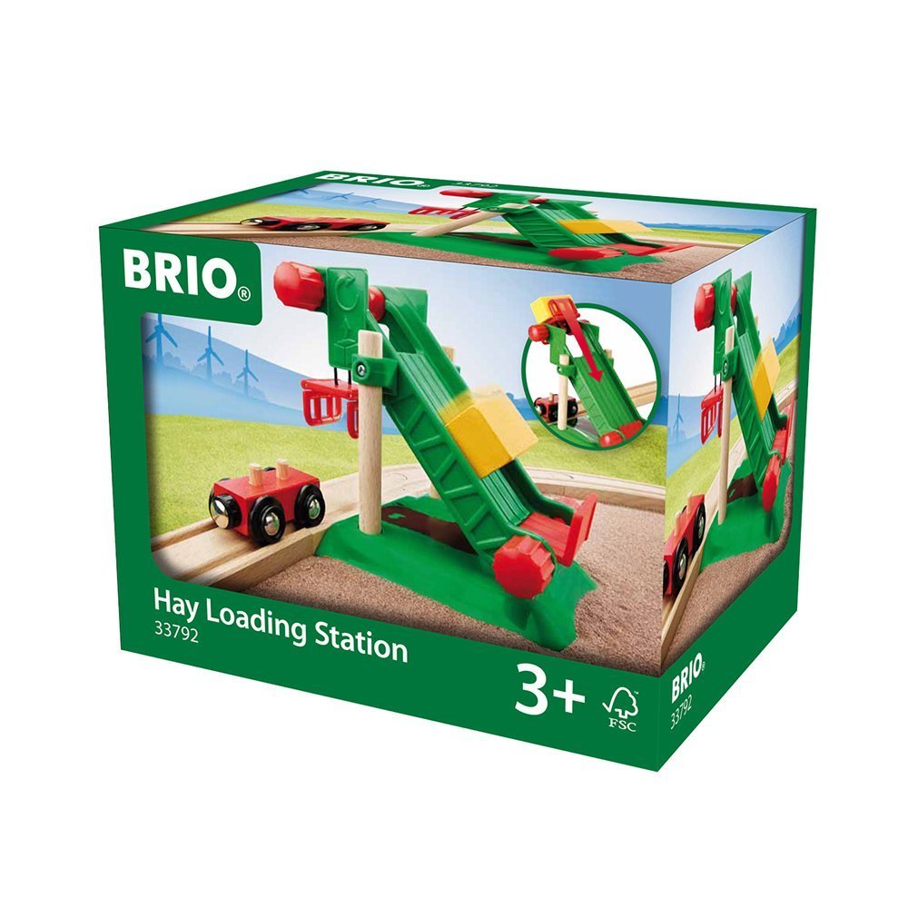 Set BRIO tren din lemn - Statie de incarcare fan de la ferma
